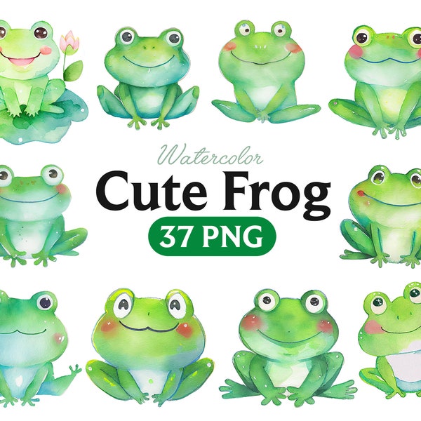 Watercolor Frog, Frog clipart, Frog PNG, Frog clipart, Frog art, Frog, digital, animal