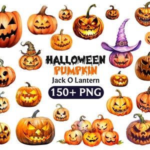 Halloween Jack O Lantern Clipart Sublimation Bundle. PNG Sublimation Designs