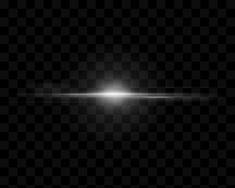 May include: A horizontal beam of white light shines across a black and white checkered background.
