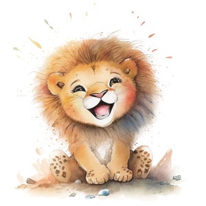 Aquarelle bébé Lion, bébé Lion clipart, bébé Lion PNG, bébé Lion clipart, bébé Lion art, bébé Lion, numérique, animal image 7