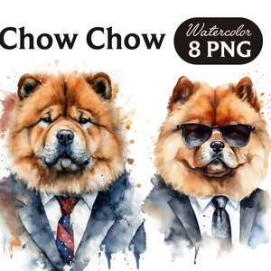 Chow Chow Watercolor, Chow Chow Clipart, Cute Dog Clipart, Dog PNG, Watercolor Chow Chow PNG, Dog Portrait, Cool Dog