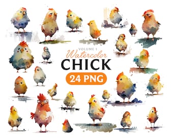 Chick clipart, Cute Chick Png, Watercolor Chick, Chick PNG, Chick clipart, Chick art, Chick, Chicken