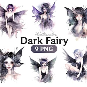 Dark Fairy PNG, Dark Elven Fairy PNG, Dark Fairy Commercial Use, Dark Fairies Clipart, Fantasy Fairy Png