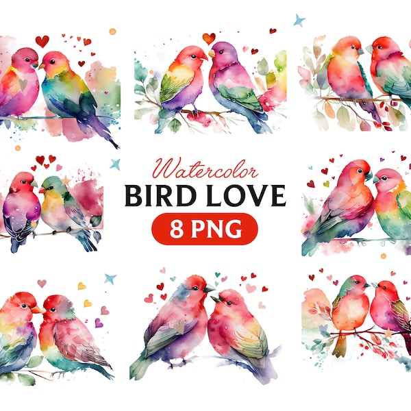 Aquarelle oiseau amour, oiseau amour clipart, oiseau amour PNG, oiseau clipart, oiseau amour art, oiseau amour, oiseau, amour, Saint Valentin