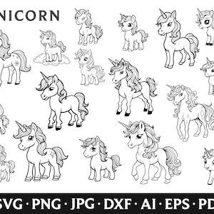 Licorne SVG, svg tête de Licorne, vecteur de Licorne, Licorne chemise Svg, magique Licorne Svg, mignon Licorne PNG SVG