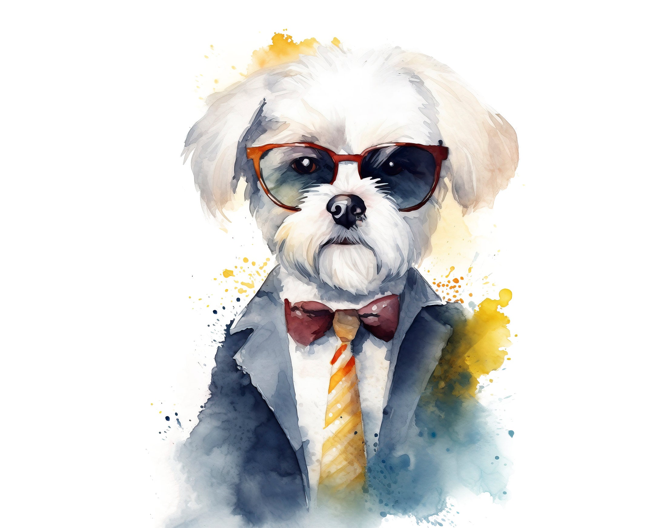 Malteser Clipart Niedlicher Hund Clipart Hund PNG Aquarell Malteser 