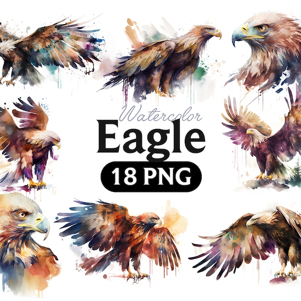 Eagle Watercolor, Eagle Clipart, Eagle png, watercolor Eagle clipart