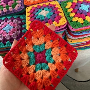 Easy Crochet Granny Square Blanket Pattern, Beginner Crochet