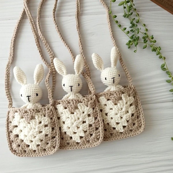 Heart Granny Square Crochet Bag Pattern, Heart Crochet Bag For Kids, Cute Crochet Pattern, Crossbody Purse Crochet Pattern