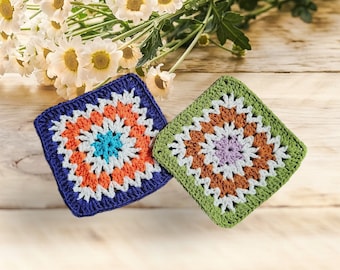Simple Granny Square Crochet Pattern, Beginner Crochet Afghan Pattern, Easy Crochet Blanket Pattern, instant download photo tutorial