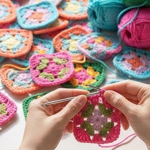 Easy Crochet Mini Granny Square Pattern
