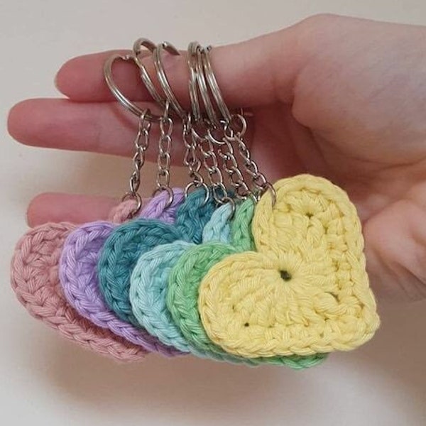 Modèle de porte-clé coeur au crochet, modèle de porte-clé au crochet pour mariage ou autres occasions spéciales