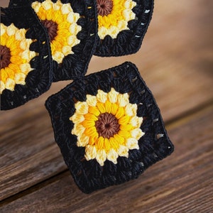 Sunburst Granny Square Crochet Pattern, Sunflower Granny Square Blanket Pattern For Beginner
