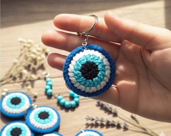Evil Eye Crochet Keychain Pattern