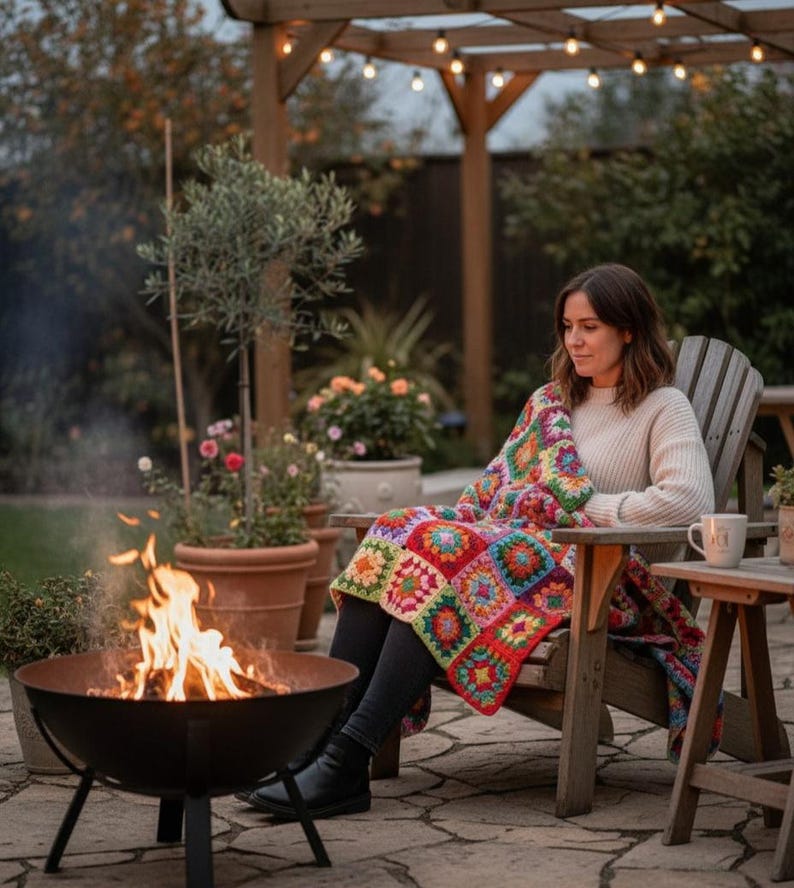 Easy Crochet Granny Square Blanket Pattern, Beginner Crochet Motif image 5