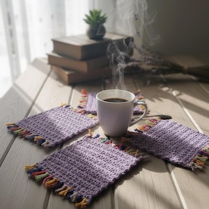 Easy Crochet Coaster Pattern, Beginner Mug Rug