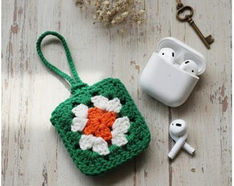 Crochet Granny Square AirPod Case Pattern | Small Pouch PDF | Easy Digital Download