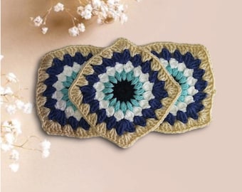 Evil Eye Granny Square Crochet Pattern