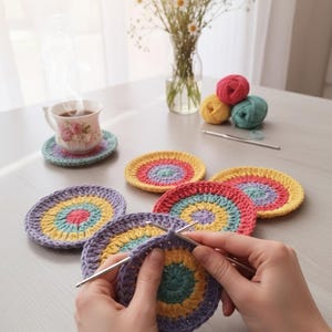 Untersetzer gehäkelt Muster, Deckchen Untersetzer Häkelanleitung, Untersetzer Strickmuster, PDF