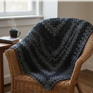 Crochet Granny Triangle Shawl Pattern, Easy Boho Wrap image 6