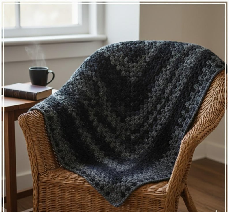 Crochet Granny Triangle Shawl Pattern, Easy Boho Wrap image 6