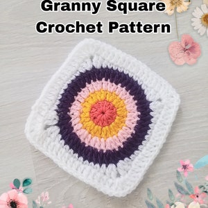 Solid Granny Square Crochet Pattern, Beginner Crochet Blanket Building Pattern Crochet Motif PDF Pattern