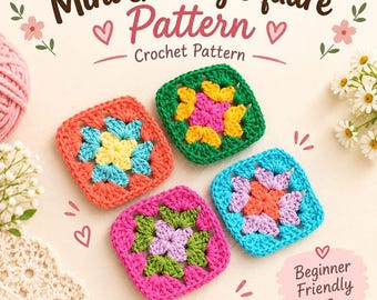 Easy Crochet Mini Granny Square Pattern