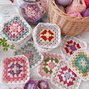 Easy Crochet Granny Square Pattern, Beginner Granny Square Afghan Blanket Pattern, Crochet Blanket for Baby