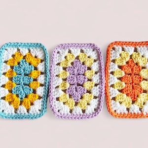 Rectangle Granny Square Crochet Pattern, Easy Granny Square Blanket Pattern, pdf pattern, instant download photo tutorial