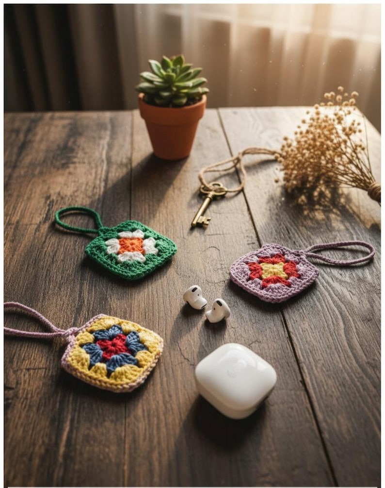 Crochet Granny Square AirPod Case Pattern | Small Pouch PDF | Easy Digital Download image 2