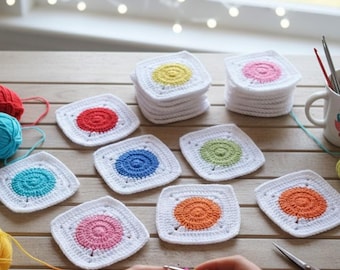Easy Solid Granny Square Crochet Pattern, Beginner Blanket