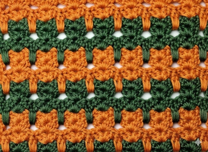 Patrón de crochet cuadrado de abuela con punto de gato, patrón de manta en PDF imagen 1