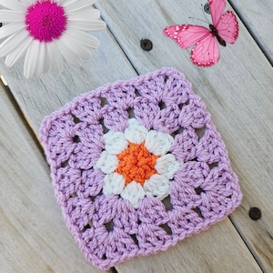 Daisy Crochet Granny Square Blanket Pattern, Beginner Crochet granny square pattern, crochet pattern, pdf crochet pattern, digital download