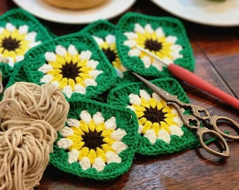 Flower Square Crochet Pattern, Granny Square Blanket Crochet Pattern