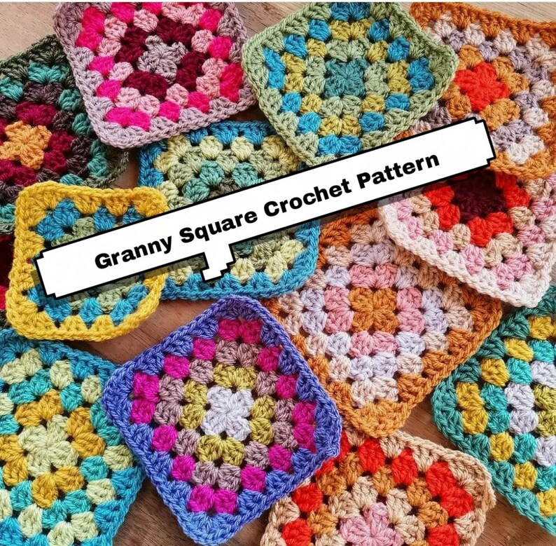Easy Crochet Granny Square Blanket Pattern Beginner Crochet Etsy