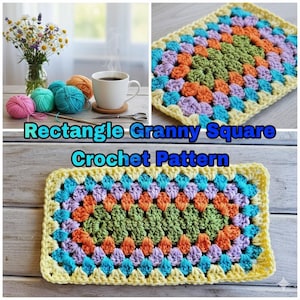 Rectangle Granny Square Blanket Crochet Pattern