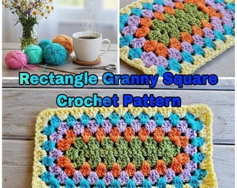 Rectangle Granny Square Blanket Crochet Pattern