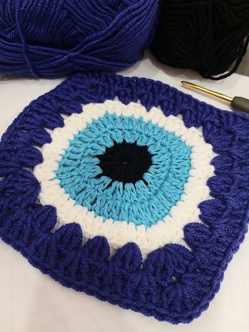 Evil Eye Granny Square Pattern DIGITAL PATTERN Crochet Evil Etsy