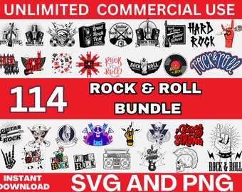 114 Rock & Roll bundle Svg | Rock And Roll Music Svg | Guitar SVG | Rock hand sign Svg | Rock N Roll SVG | Rocker Svg | Rock and Roll PNG |