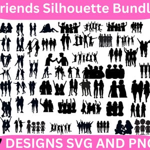 57 Friends Silhouette Svg Bundle | Best Friends Clipart | Besties Svg | Friendship Svg | Friendship Png | Best Friends Svg | Friendship Png