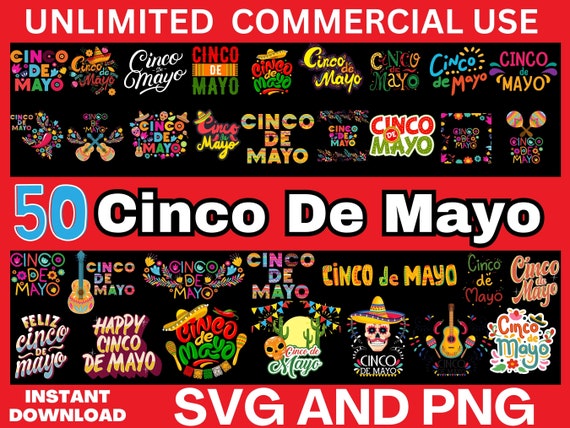 50 Cinco De Mayo Png Bundle, Cinco De Mayo Svg Bundle, Mexican Party Png, Let's Fiesta Png, Mexico Tequila Png, Tacos Png, Nachos Hat