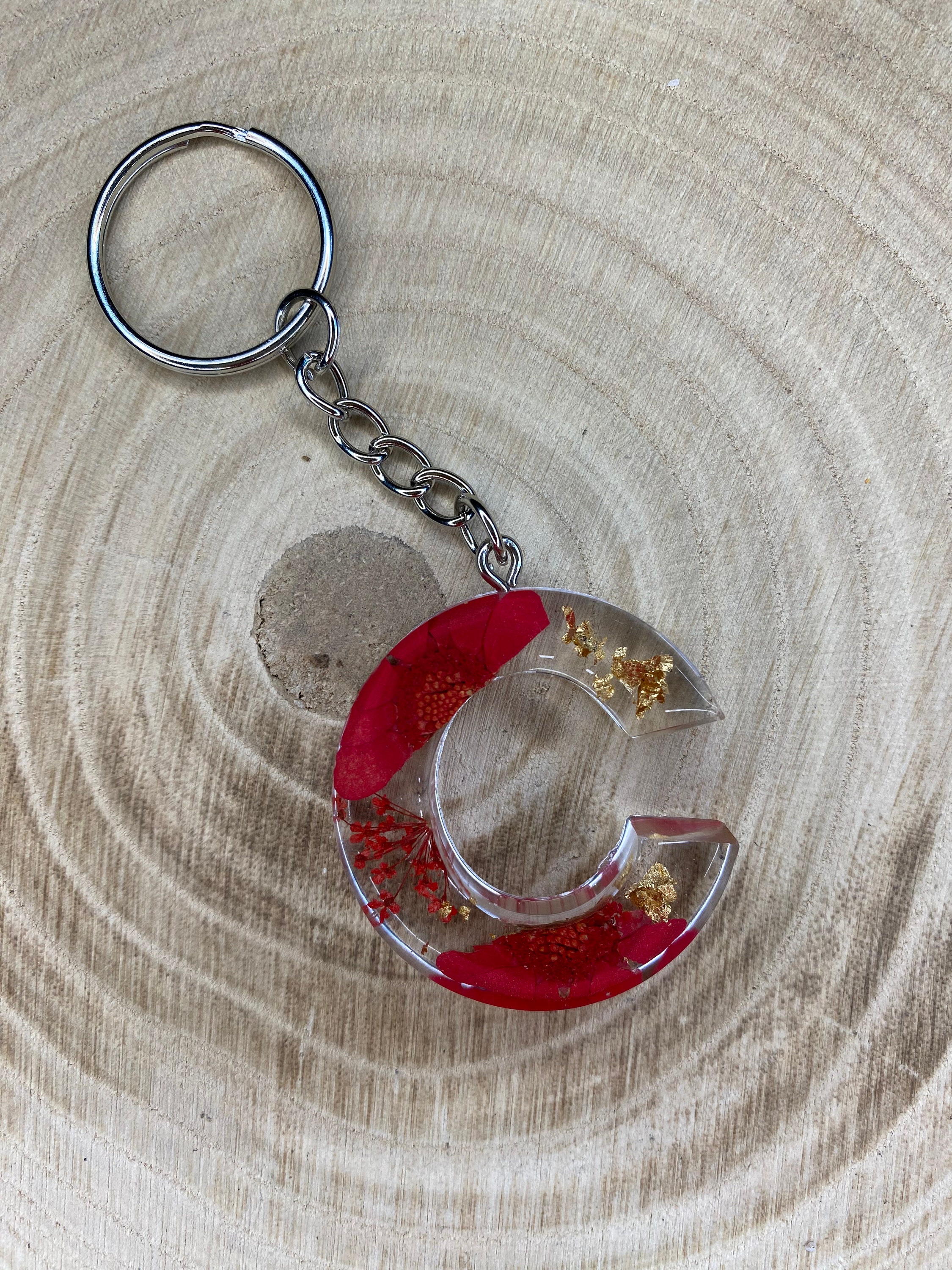 Dried Botanicals Resin Keychain — Enchanted Florist