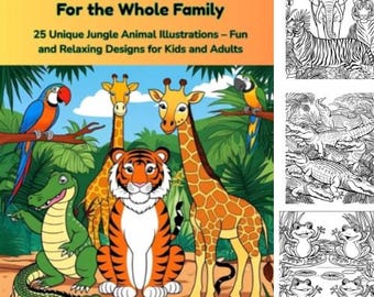 Kleurboek jungledieren: 25 afdrukbare safaripagina's (pdf-download)