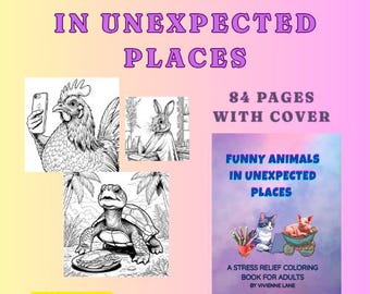 Funny Animals Coloring Book for Adults: Whimsical Stress Relief