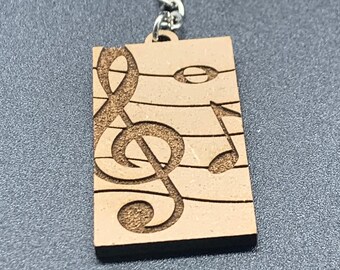 Music Notes Keychain, Wooden Keychain, Music Gifts, Violin Key, Music Lover Gift, Music Note Charm, Music Notes, Musical Stencil, Song Note