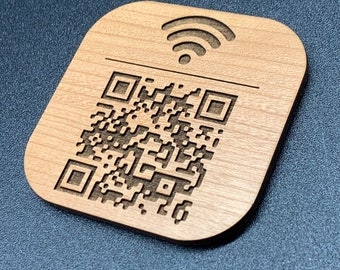 Personalisierter Home WLAN Magnet, Air BnB WLAN Scan, Holz Plakette, Passwort Anzeige Schild, WLAN Netz Plaque, QR Code Scan, Gästehaus Schild