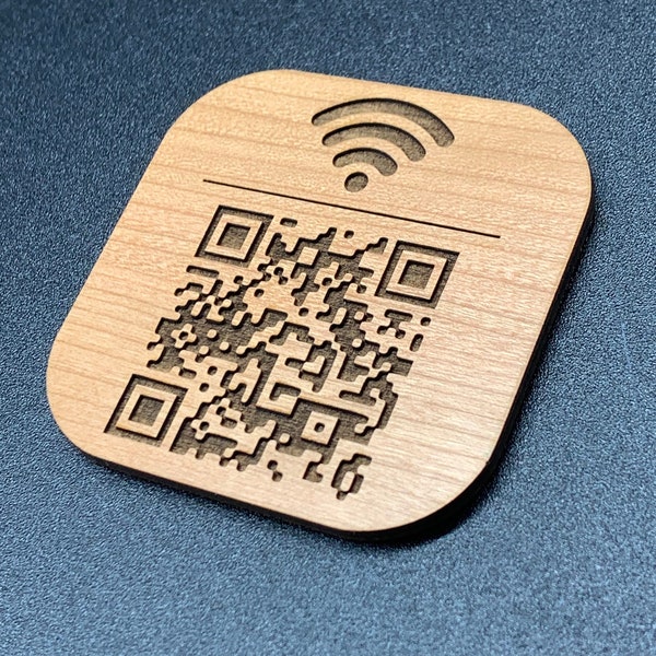 Personalized Home WiFi Magnet, Air BnB Wifi Scan, Wooden Plaque, Password Display Sign, WiFi Network Plaque, QR Code Scan, Guest House Sign