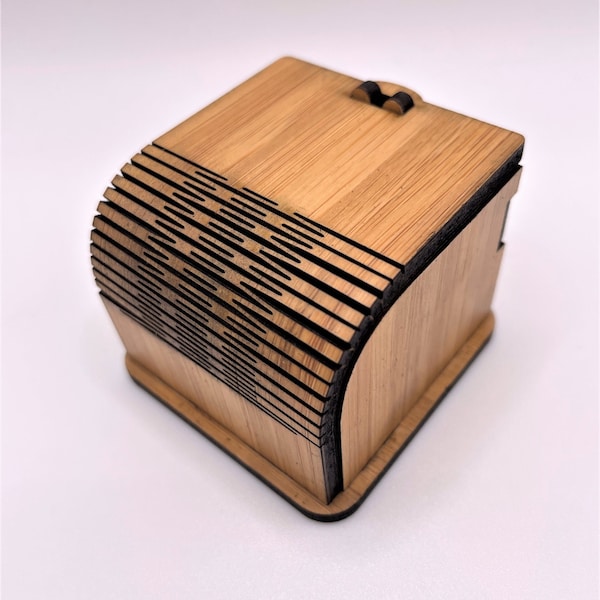 Wooden Ringbox, Bamboo Wood Veneer, Engagement ring, Keepsake Box, Valentine's Gift Box, Jewelry Box