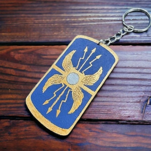 Painted Legionnaire Shield Keychain, Ancient Rome Themed Gift, Historical Gift for Friends, Unique and Stylish Accessory