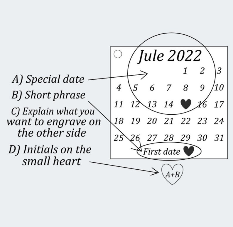 Calendar Keychain With Gift Box, Personalized Calendar Keychain With